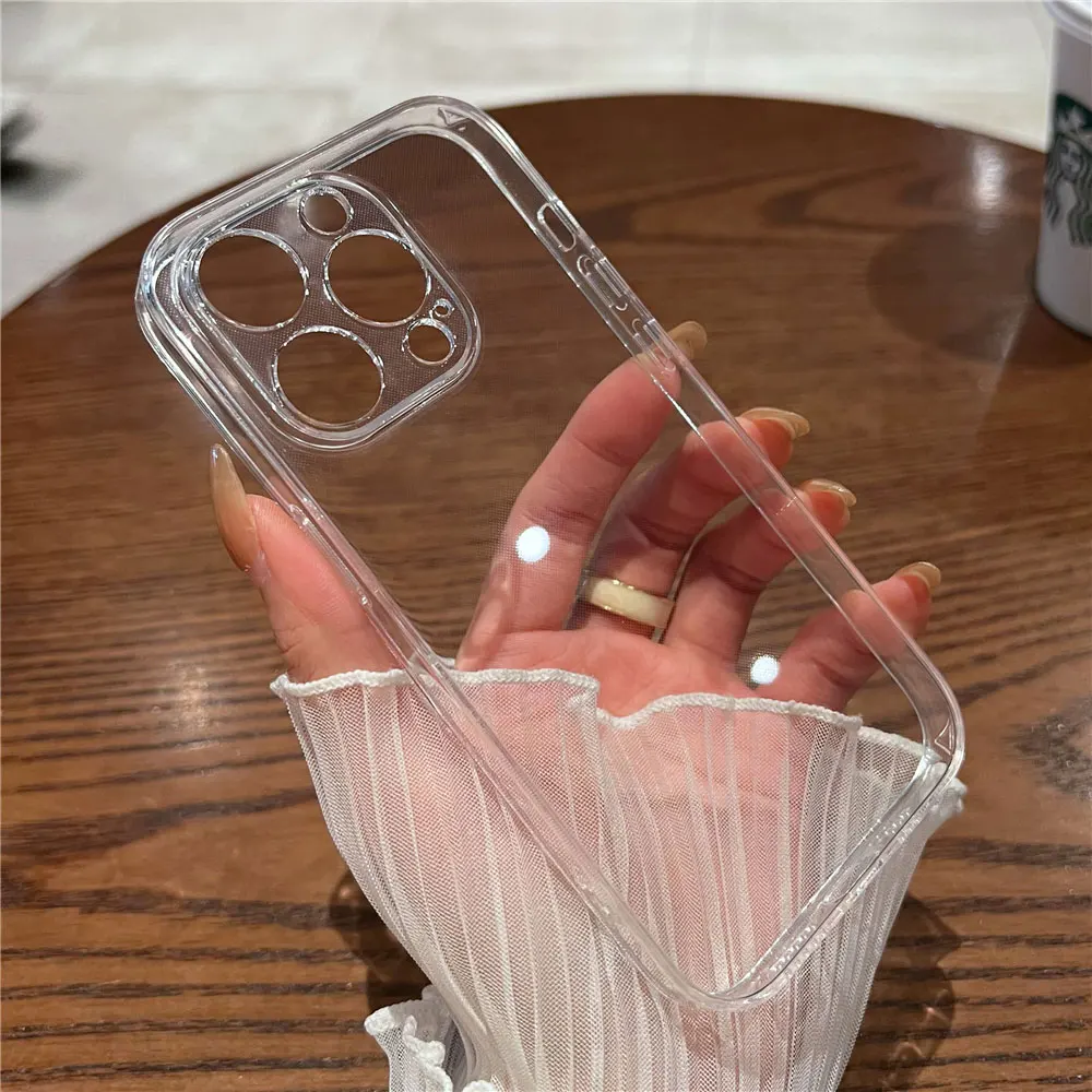 Van Gogh Cafe Terrace Starry Night Sunflower Clear Phone Case For iPhone 11 15 14 Pro Max 12 13 Mini 16 Pro Plus XS 8 Cover Case