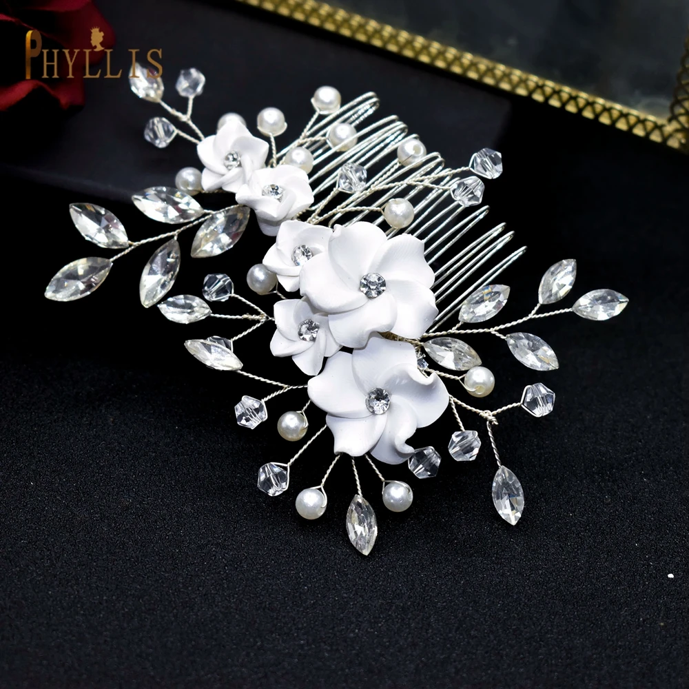 A504 Bruiloft Tiara Strass Bruids Hoofdtooi Crystal Bruiloft Haaraccessoires Parel Vrouwen Hoofddeksel Hoofdtooi Haar Clips