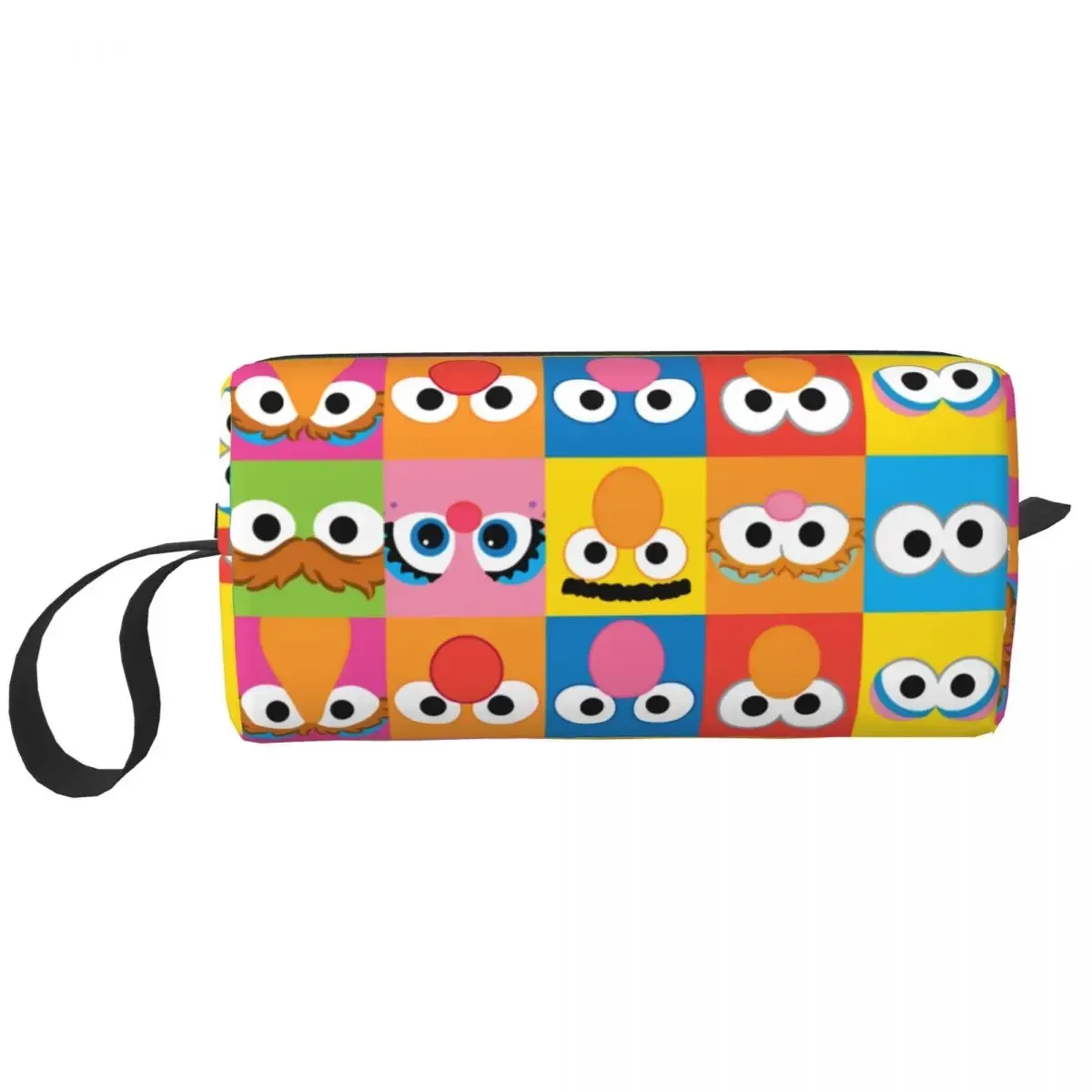 Cookie Character Eyes Pattern Large Makeup Bag Waterproof Pouch Travel Cosmetic Bags Organizer for Women