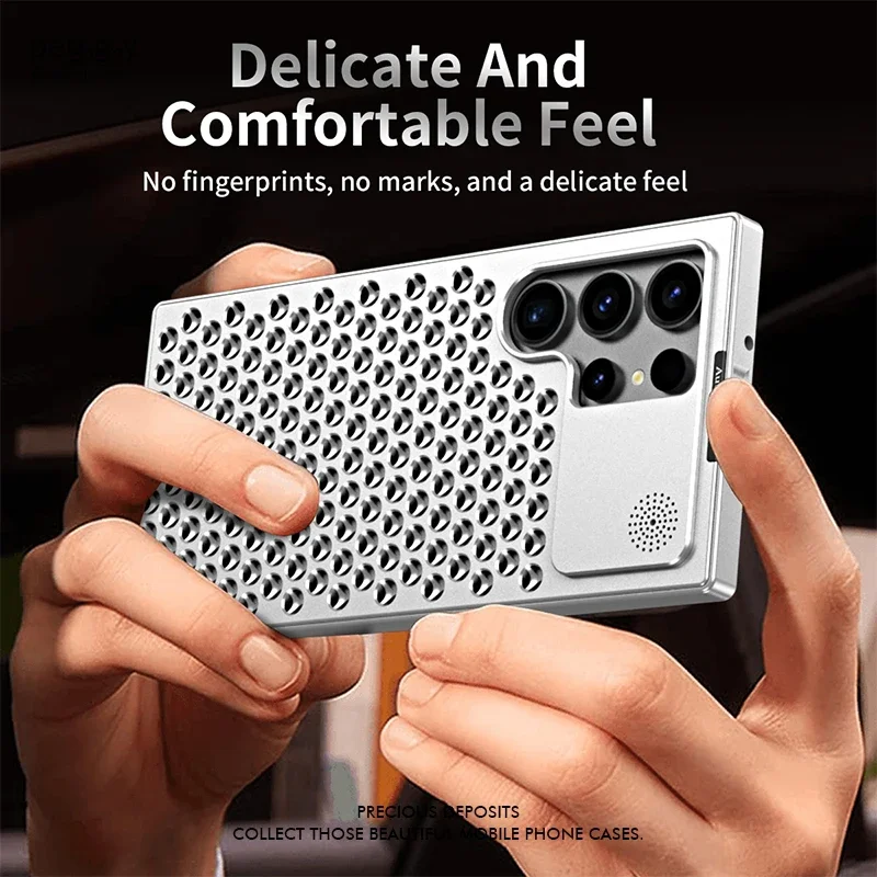 Metal Heat Dissipation Phone Case For Samsung Galaxy S22 S23 Ultra S24 Ultra S24 Plus Breathable Perfume Phone Shell Phone Cover