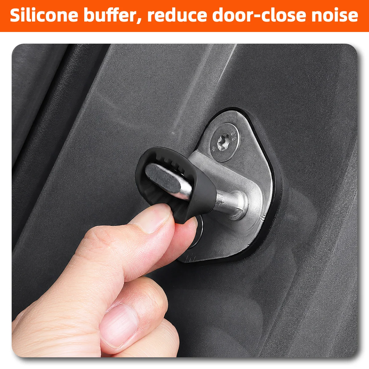 PINMOAP Silikon-Autotürschloss-Stoßdämpfer Anti-Vibrations-Geräuschreduzierung Schlossabdeckung Anti-Kratz-Schutz Zubehör – Detail 4
