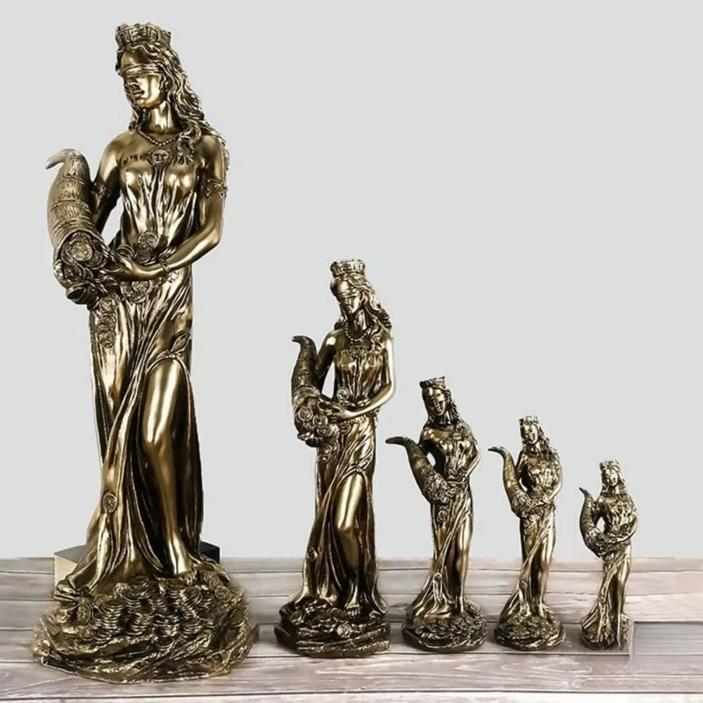 Kreative handgeschnitzte Statue zur Reichtumgöttin, exquisite Retro-Stil griechische Göttin, Ornament, Kunstharz, Handwerk, glücklicher Reichtum, Statue, Büro