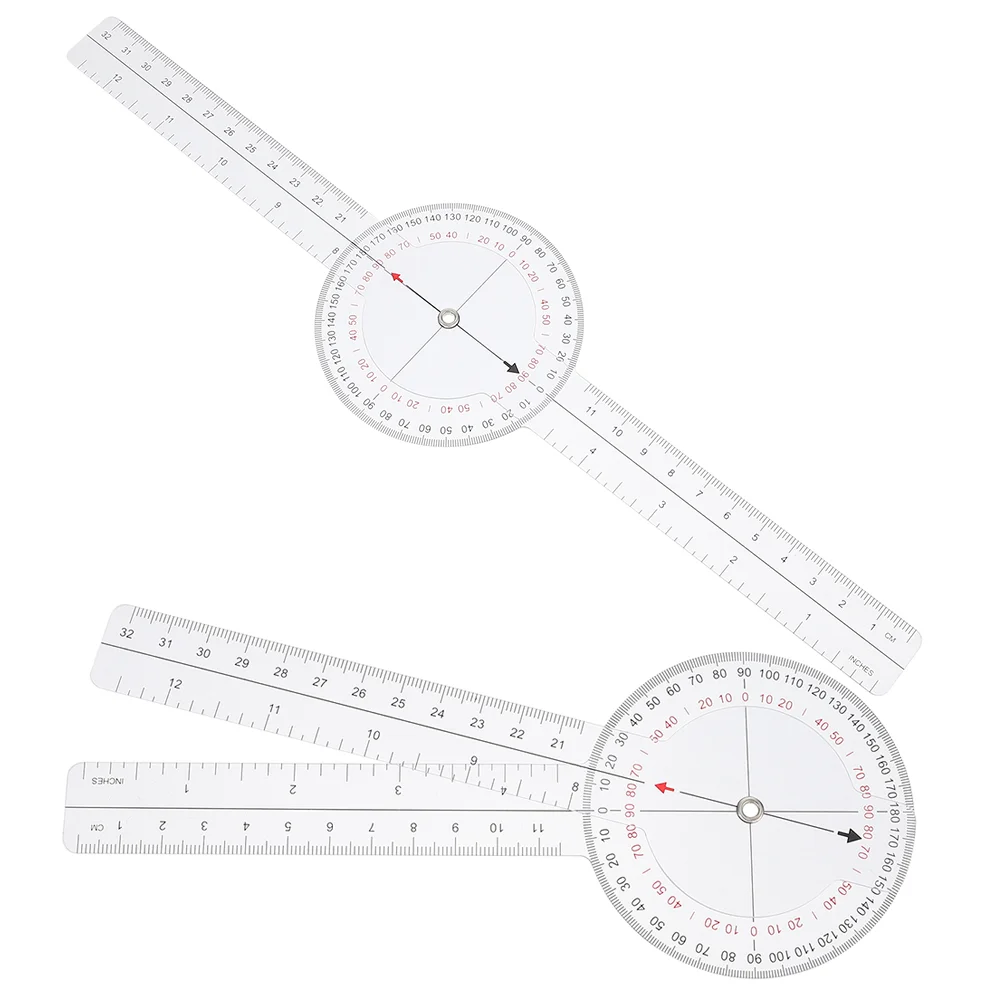 

2 Pcs Angle Finder Protractor Ruler Angle Flexible Goniometer Plastic Tool Rotatable Clear Folding Medical Therapy