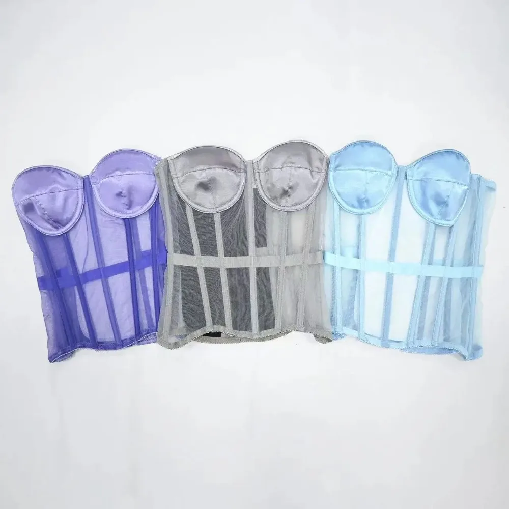 

Женский плотный корсет, бюстье без бретелек с бюстгальтером, дышащая сетка, лифы на шнуровке, пояс на талии, плотный пояс для контроля живота