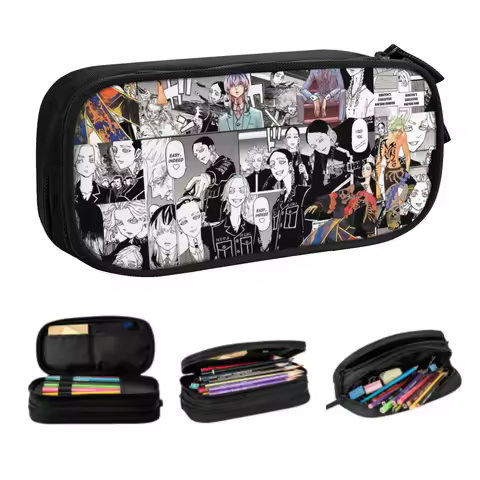 Custom Japan Manga Tokyo Revengers Pencil Case for Boys Gilrs Tokyo Manji Gang Anime Large Capacity Pen Box Bag School Supplies