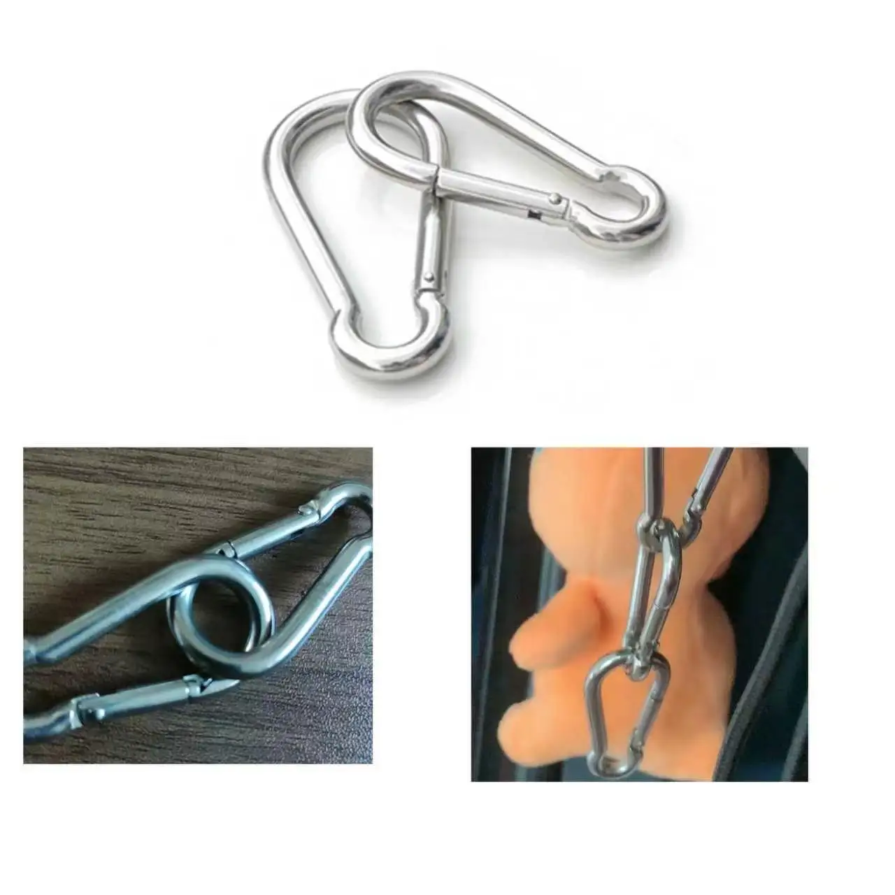 M4 M5 M6 M7 M8 304 Stainless Steel Multifunctional Spring Snap Carabiner Quick Link Lock Ring Hook Keychain Tourist Hooks