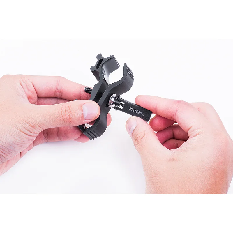 Nextorch RM85S Two way torch clip, Adjustable diameter,easy installation, Aluminium, sturdy and durable, for 23-28mm diameter