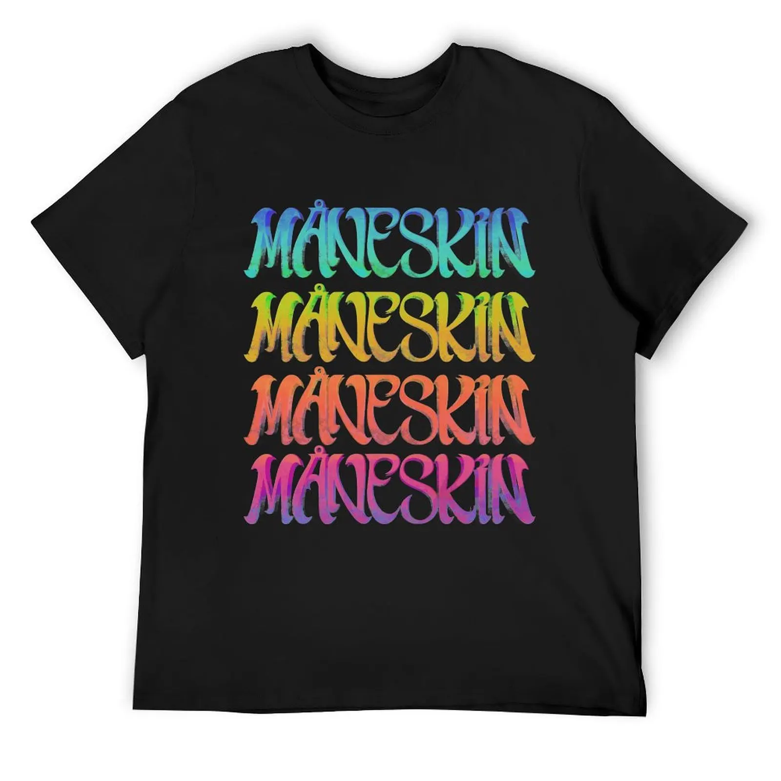 M?neskin rainbow rock, maneskin T-Shirt vintage graphic tee kawaii clothes man t shirt heavy weight t shirts for men