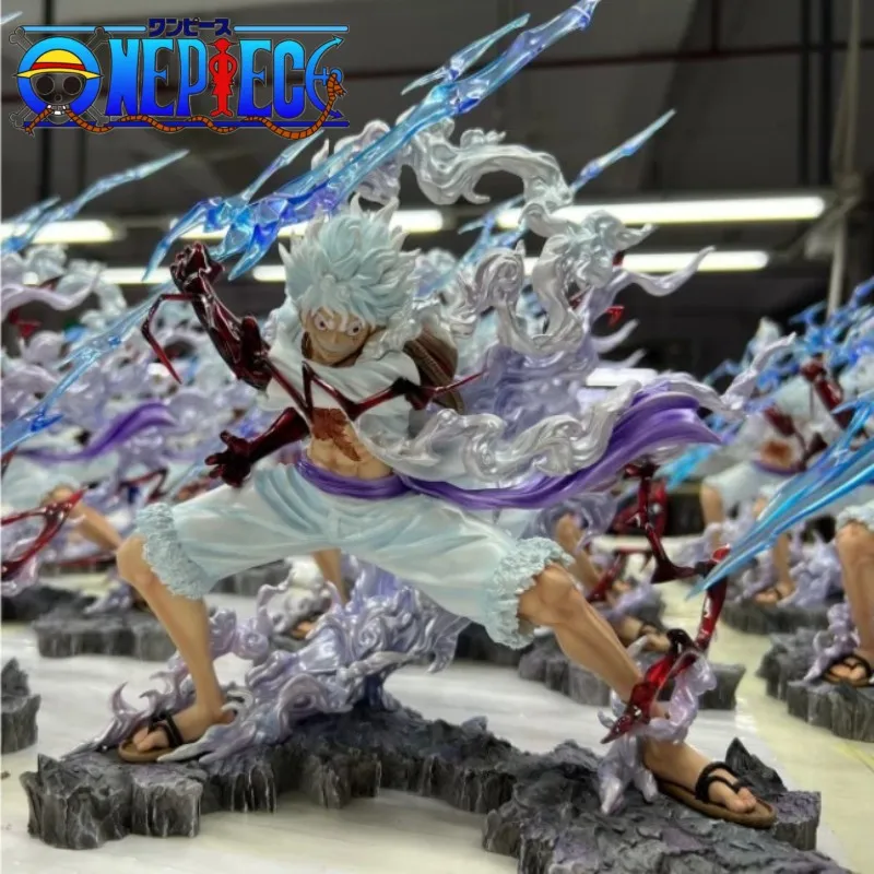 New One Piece Nica Luffy Figure Tightly Grasps The Lightning Fifth Gear Action Figurine Model Doll Model Anime Statue Toys Gift