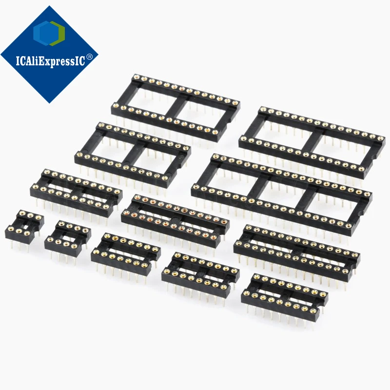 10PCS Round Hole IC socket Connector DIP 6 8 14 16 18 20 24 28 32 40 pin Sockets DIP6 DIP8 DIP14 DIP16 DIP18 DIP20 DIP28 DIP40