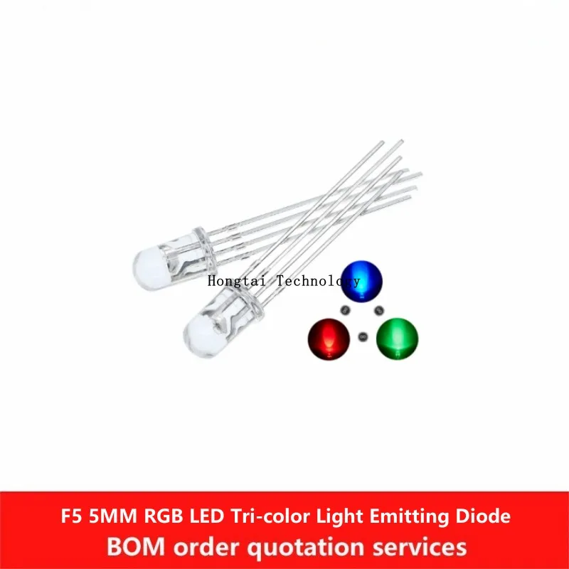 5mm RGB LED Common Cathode Common Anode Red Blue Green LED F5 Diffused Transparent Highlight LED DIP-3