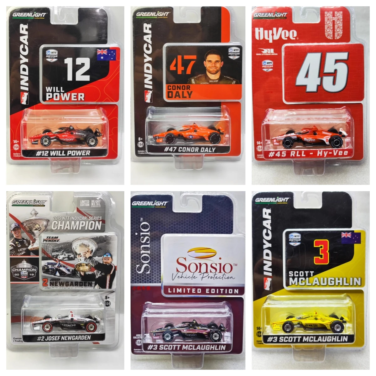 1:64 # 12 ويل باور # 2 جوزيف نيوجاردن # 47 كونور دالي دالارا سيارة سباق سبيكة سيارة نموذج تحصيل لعبة هدية عرض حلية