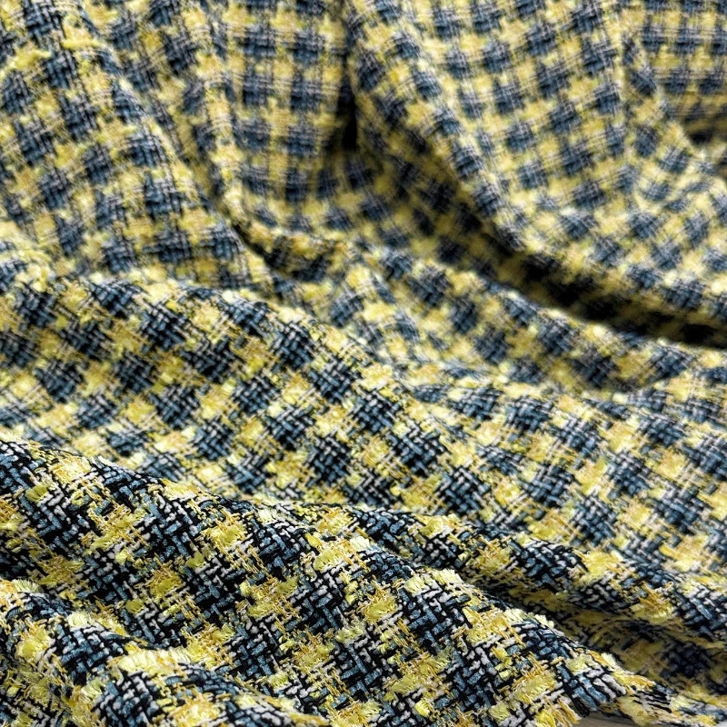 달콤한 노란색 파란색 격자무늬 디자이너 트위드 원단 수 - Sewing Tweed 리뷰 및 가격