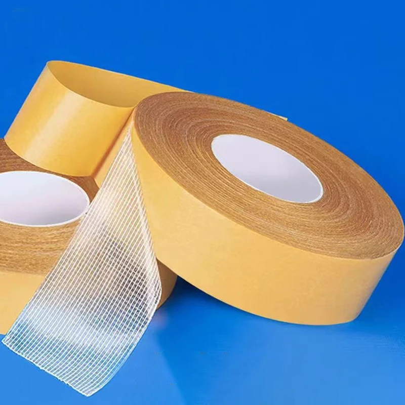 Super Thin Strong Fixation Double Sided Adhesive Tape Heavy Duty Translucent Mesh Waterproof Traceless Powerful Grid Carpet Tape