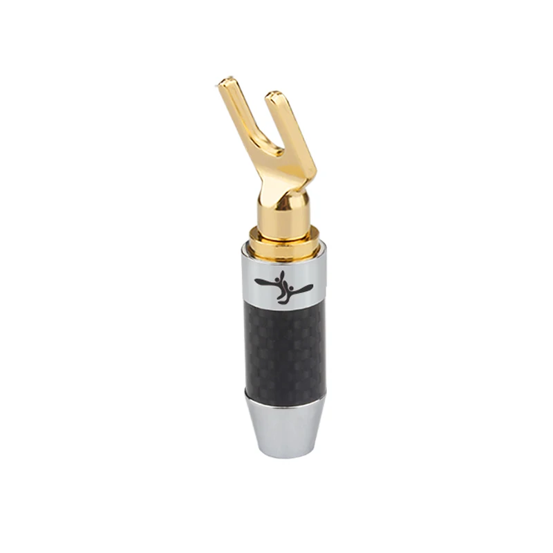 Rhodinierte Lautsprechers ch raube Bananen stecker Hifi-Stereo adapter Löt leitungs kabelst ecker y Gabel anschlüsse vergoldeter Stecker