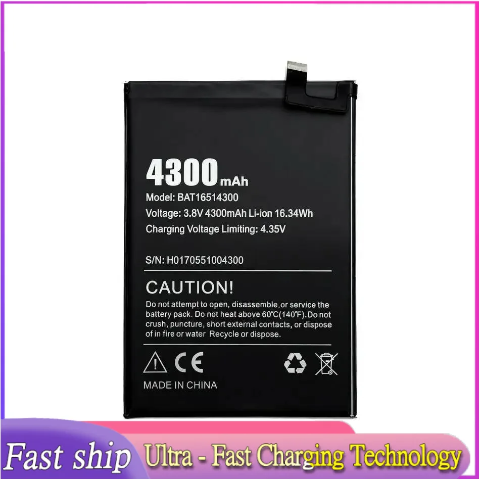 

4300mAh BAT16514300 For Doogee Y6 Max Y6Max High Compatibility Fast Charging Mobile Phone Battery