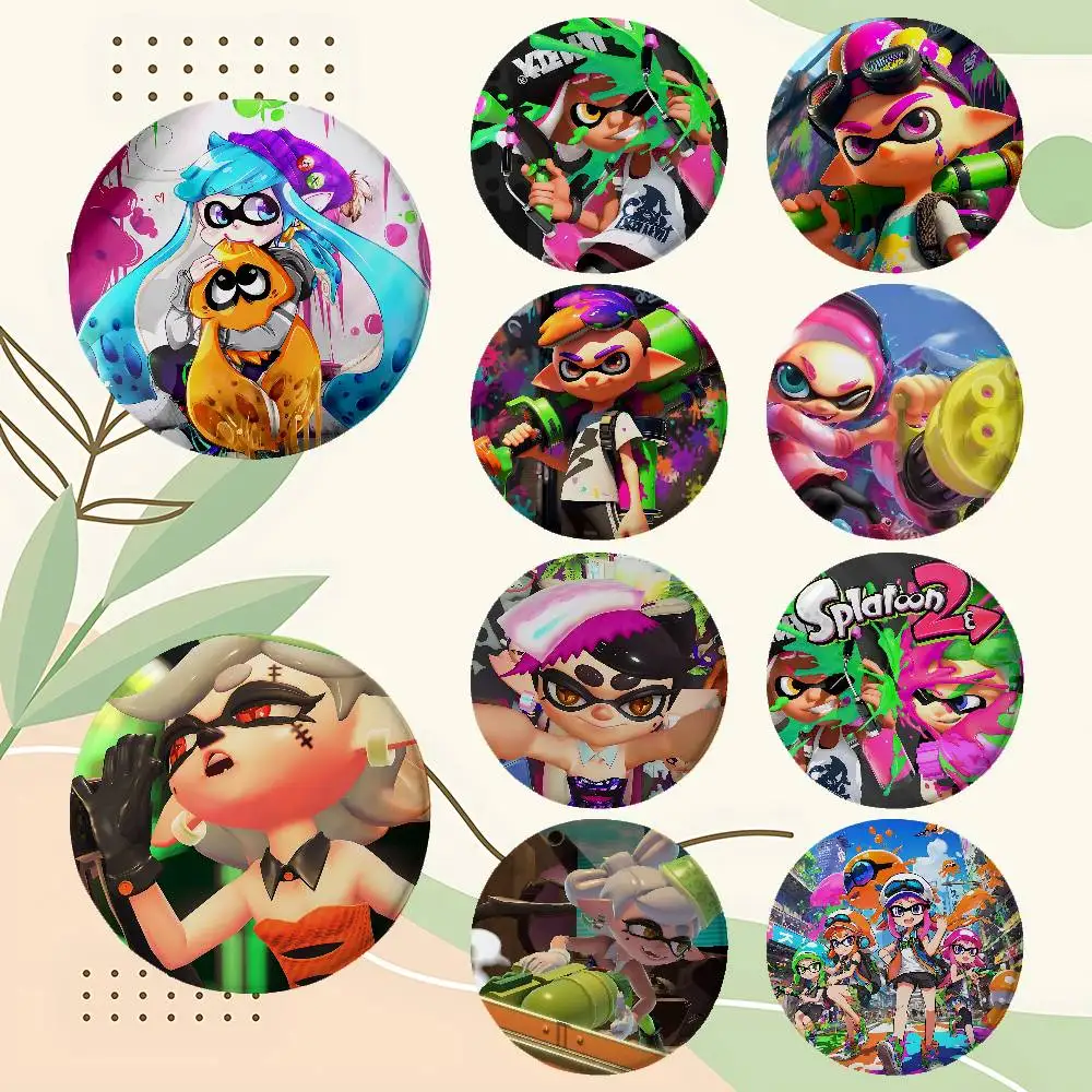 S-Splatoon Abzeichen Emaille-Pin Cartoon-Brosche für Rucksack und Kleidung