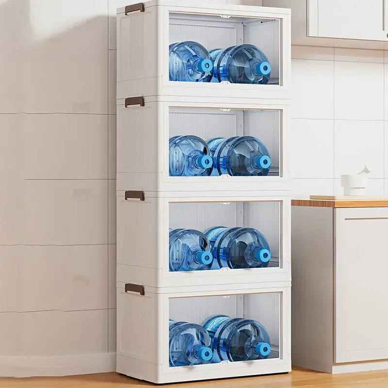 

Microwave Storage Cabinet Home furniture Multi-functional Kitchen Cabinets Floor Rack Removable Double Door Locker