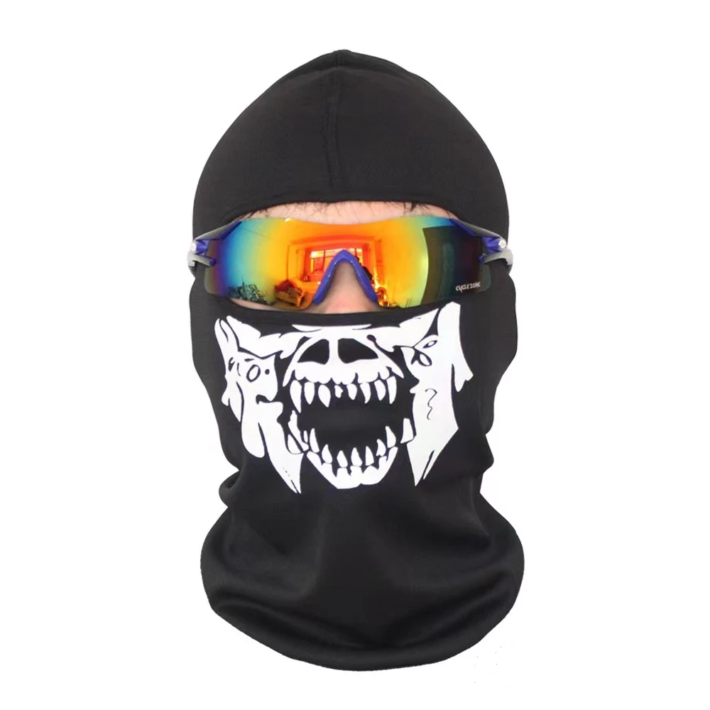 Bicycle Balaclava Full Face Mask Skull Print Motorcycle Full Face Mask Windproof Skiing Head Neck Warmer Bicycle Helmet Liner view 5