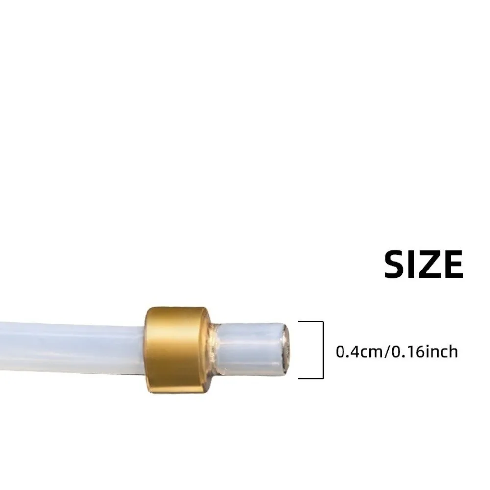 3 Pack 4mm OD Coffee Machine Milk Tube PTFE Material Food Grade Frother Hose High Temp Flexible Stainless Steel Fitting