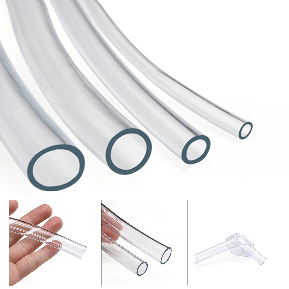 

1M 3 4 5 6 7 8 10 12 14 16 18 20 25mm Transparent PVC Plastic Soft Hose High Quality Water Pump Flexible Tube Odorless Nontoxic