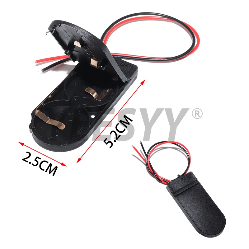 1/2/5pcs CR2032 Button Coin Cell Battery Socket Holder Case Cover With ON/OFF Switch 3V x2 6V Battery Storage Box