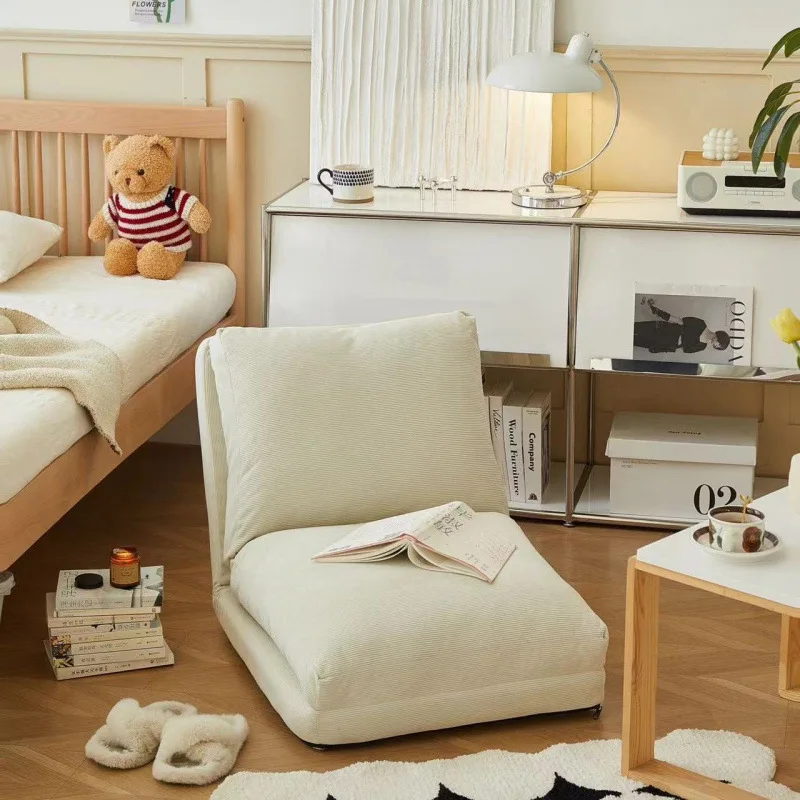 

Sectional Modular Living Room Chair Modern Compressed Lazy Sofa Single Floor Chair with Cotton Fill Fabric Upholstery