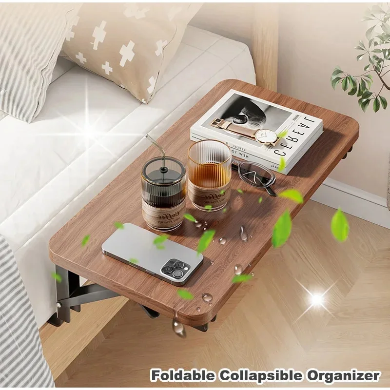 Bedside Storage Shelf For Bed Bunk Bed Shelf Clip On Nightstand Tray For Book Cup Storage Rack To Save Space Wall Mounted Table