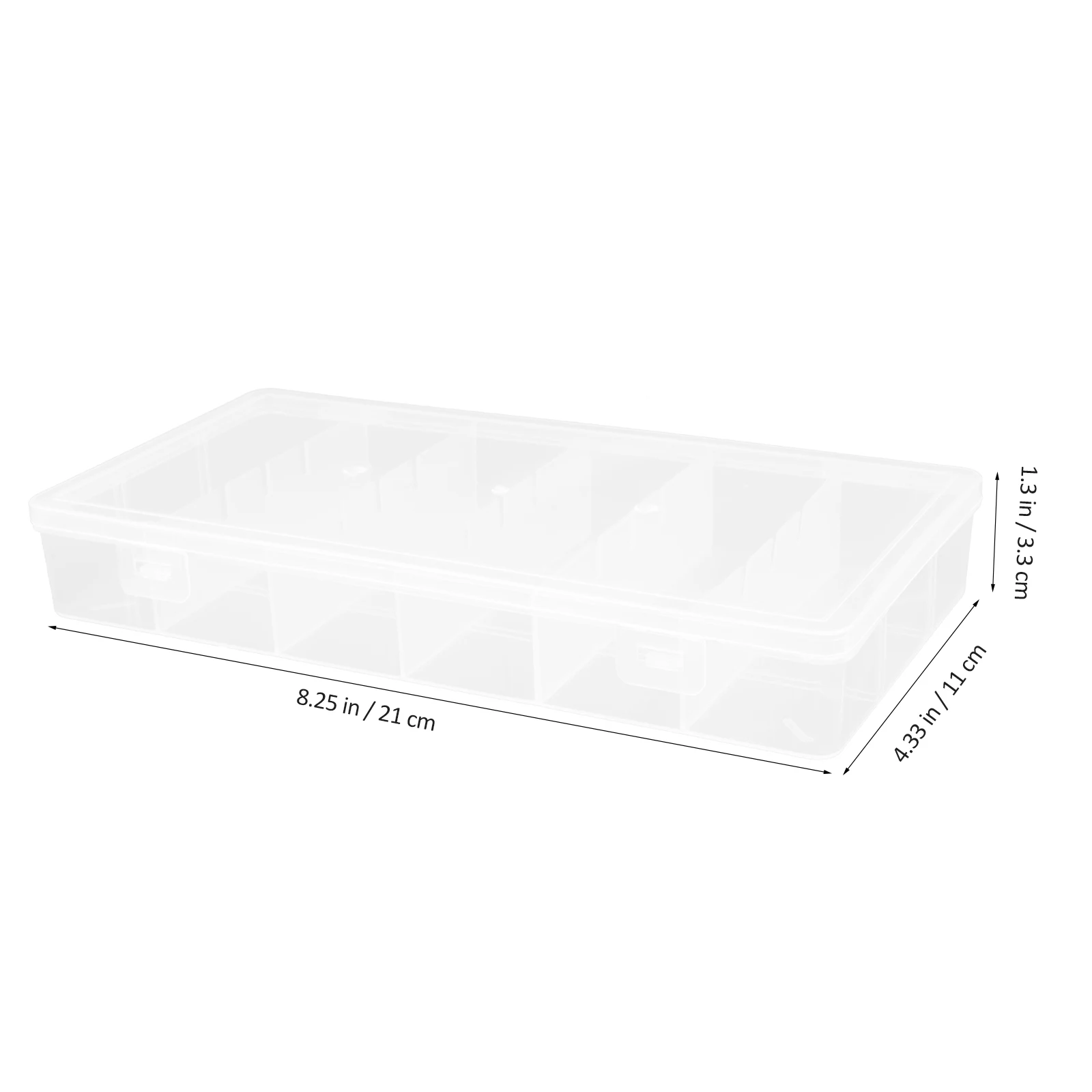 

2pcs Rectangular Storage Box Transparent Plastic Divider Organizer Multi-Grid Container for Hardware Buttons Jewelry Fish