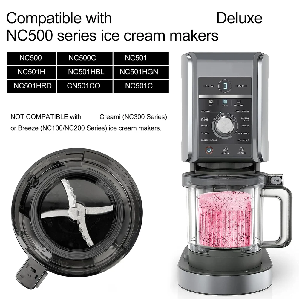 Acessórios de substituição de lâmina para fabricantes de sorvete da série Ninja Creami Deluxe NC501, peças de reposição para Ninja Creami