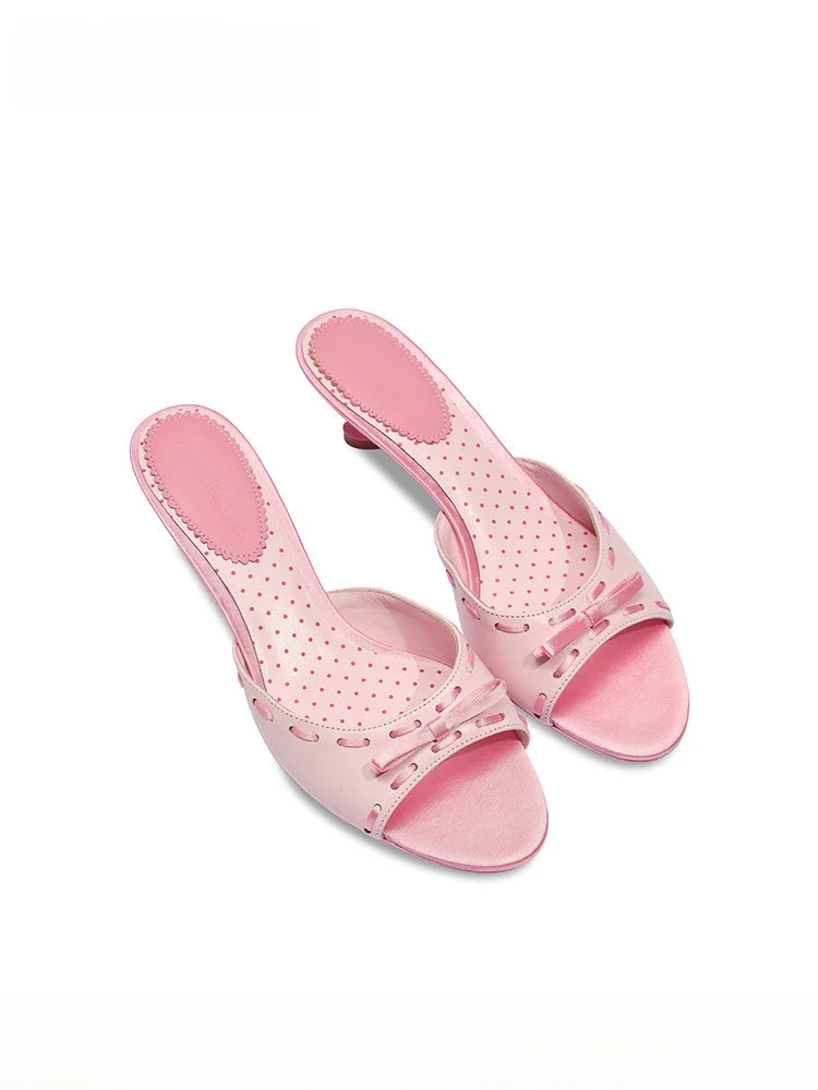 

Nana Jacqueline Selected 3NanaJacqueline Color Blo Slippers with Knots Cute Low Cut Faionable Ladies Sandals