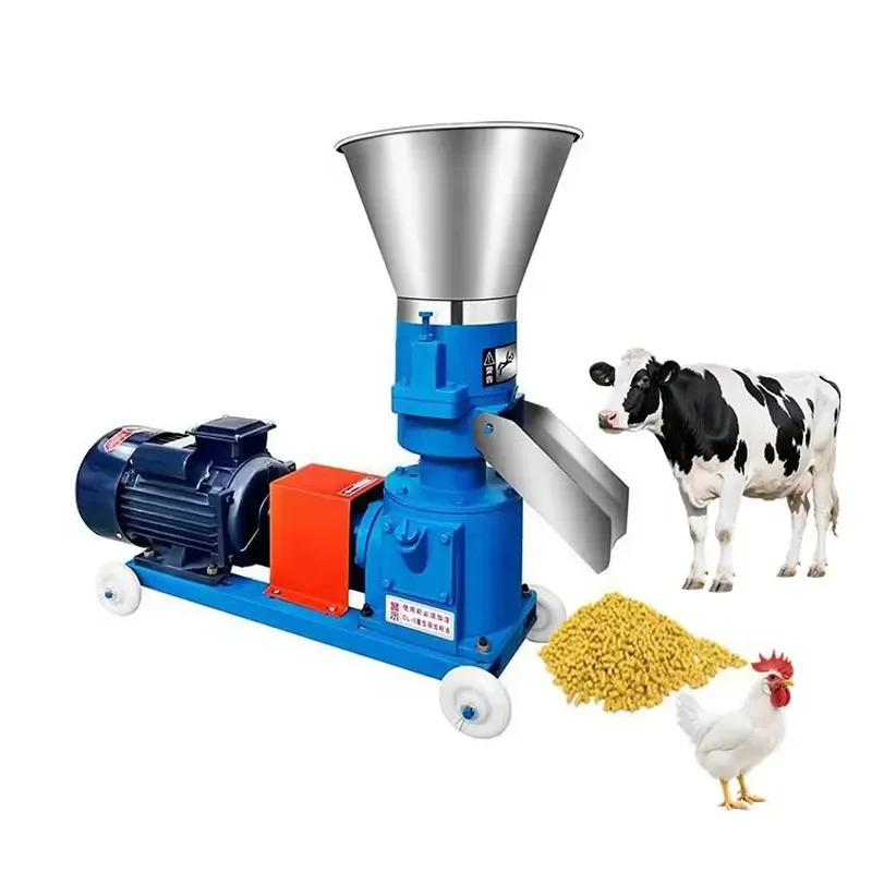 Small Mini Poultry Chicken Chick Fish Pig Goat Cattle Cat Animal Pellet Making Pelletizer Mill Feed Processing Machine