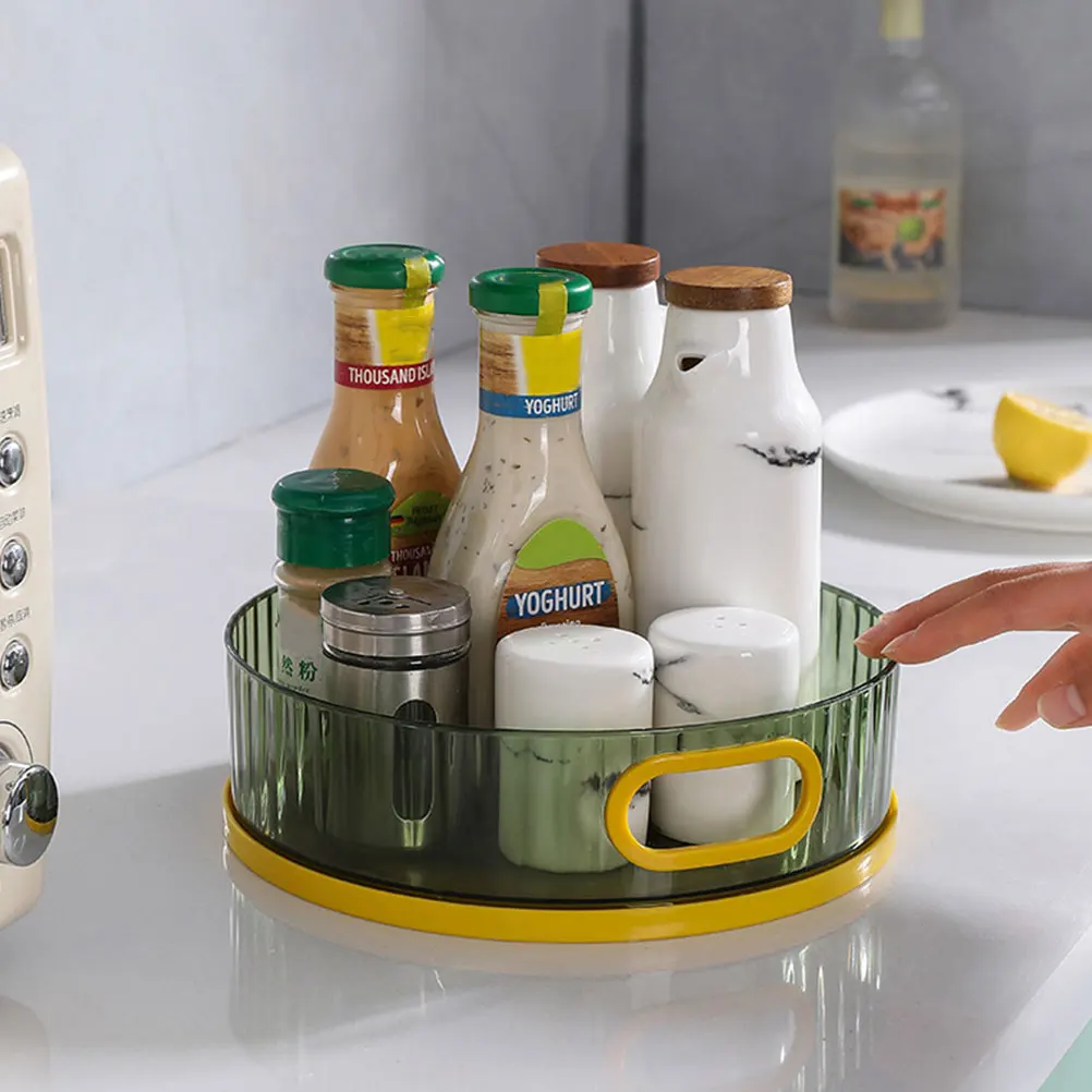 

Rotating Makeup Tray Storage Clear Vanity ganizer Perfume St Dresser Swivel Frame Skincare Bathroom Kitchen Spice Rack
