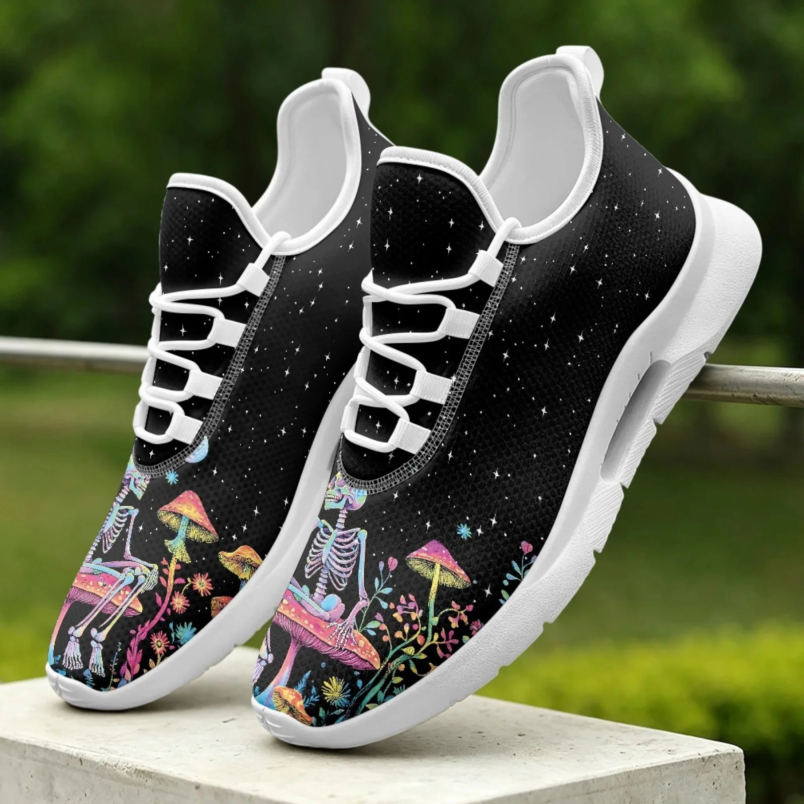 XIXIRIMIDO Women Lace-up Casual Shoe Nurse Shoes Women's Sandals Men's Sneakers and Casual Shoes Tenis Feminino Mushroom Forest
