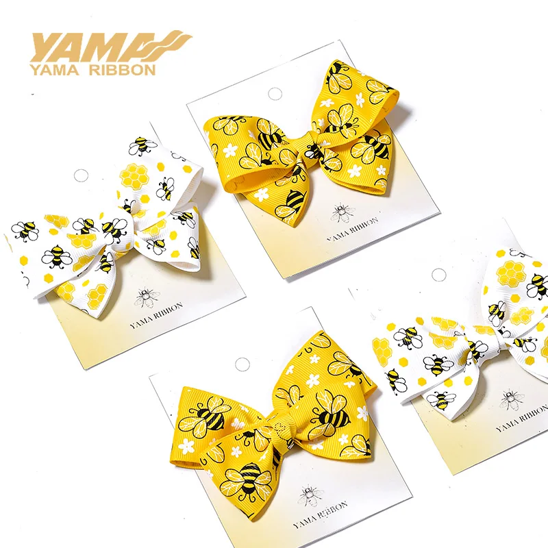YAMA Bee Day Ribbon 10Y/R(9M) White Grosgrain Ribbon 9MM/16MM/25MM/38MM for DIY Crafts Gift Packaging Bows Party Decor