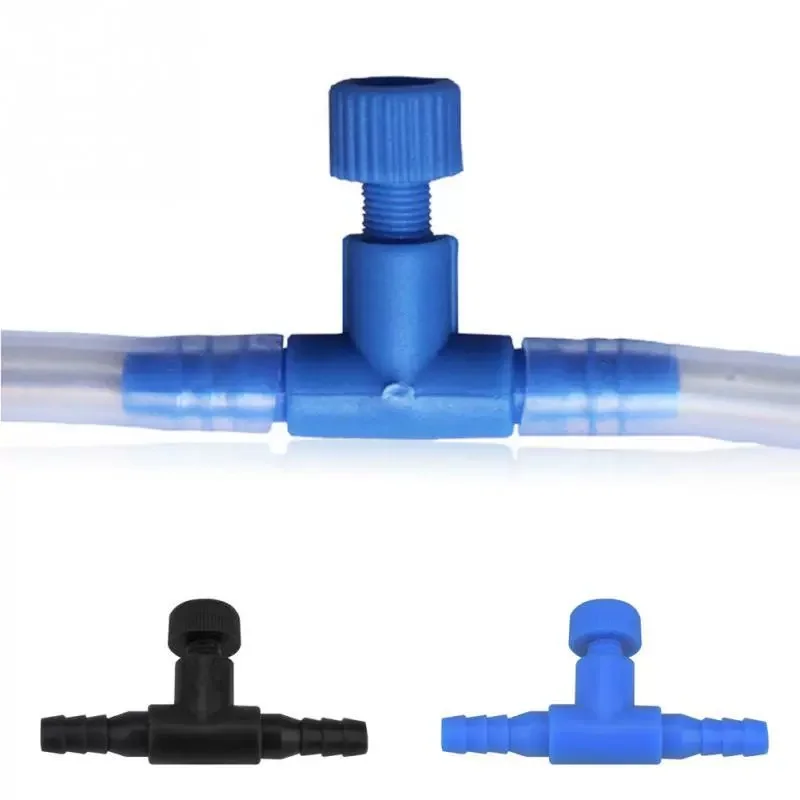 10pcs 4mm Aquarium Oxygen Pump Air Control Valves Plastic T Shaped Single Way Air Flow Regulator Portable Fish Tank Accessories