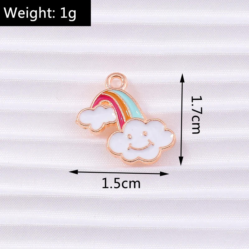 10 teile/los Cartoon Emaille Regenbogen Wolken Charms für Schmuck Machen Frauen Mode Tropfen Ohrringe Anhänger Halsketten DIY Handwerk Geschenk – Detail 20