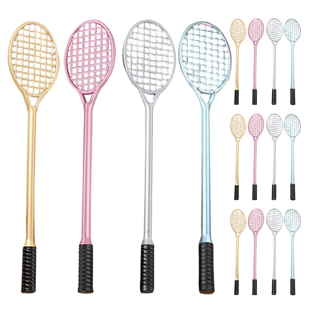 

24 PCS Badminton Racket Gel Pen Cute Pens Ink for Home School Fun Students Ballpoint Bulk Plastic Tennis