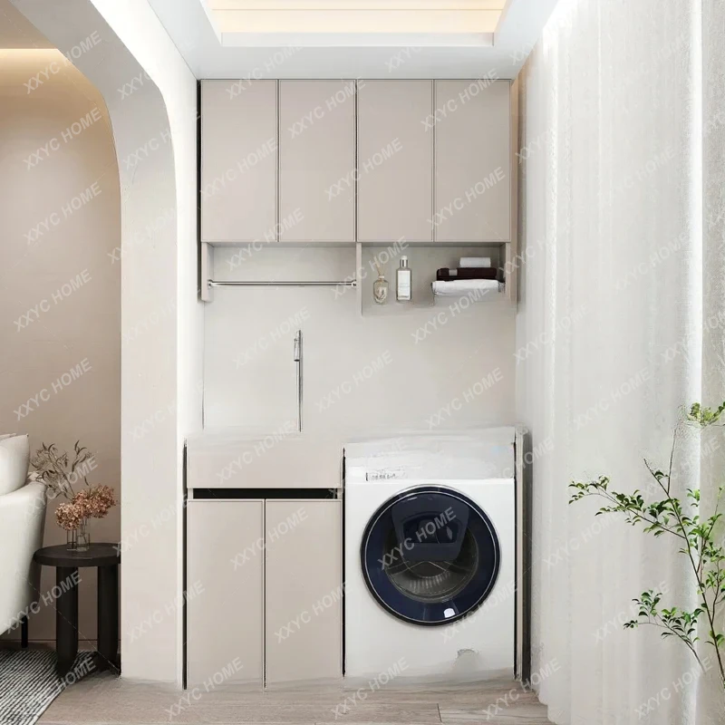 A plus-Sized Basin Pool Alumimum Washing Machine Cabinet Balcony Combination Partner Washing Machine Sink Pool Wash Wardrobe