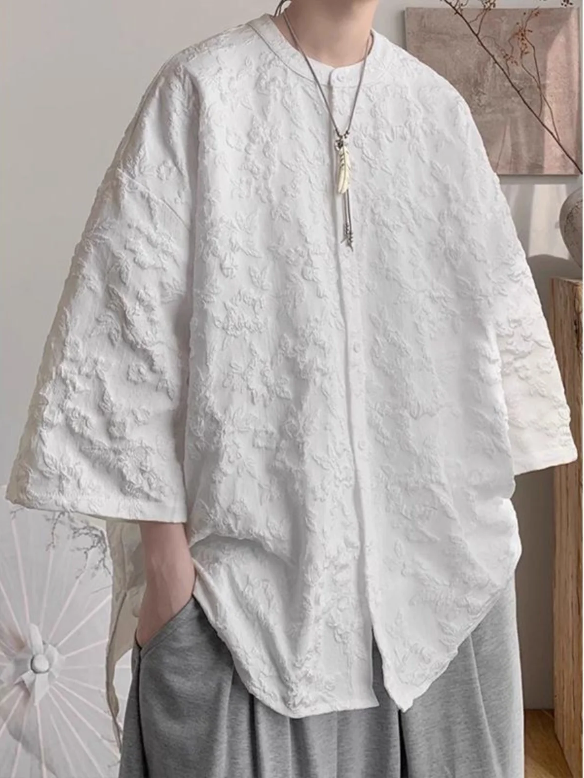 

plus Size ort Sve irt Mens Womens Chinese National Sle Texture Summer New Arrival Loose Fit Breathable irt