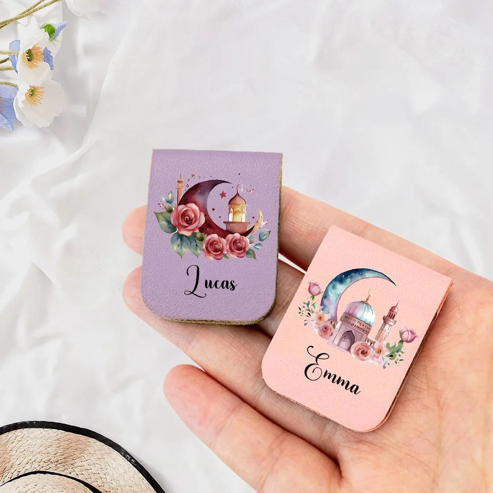 Marque-page avec nom avec château coloré, marque-page de château coloré en cuir personnalisé, marque-page magnétique personnalisé, anniversaire pour amoureux des livres, 1 pièce