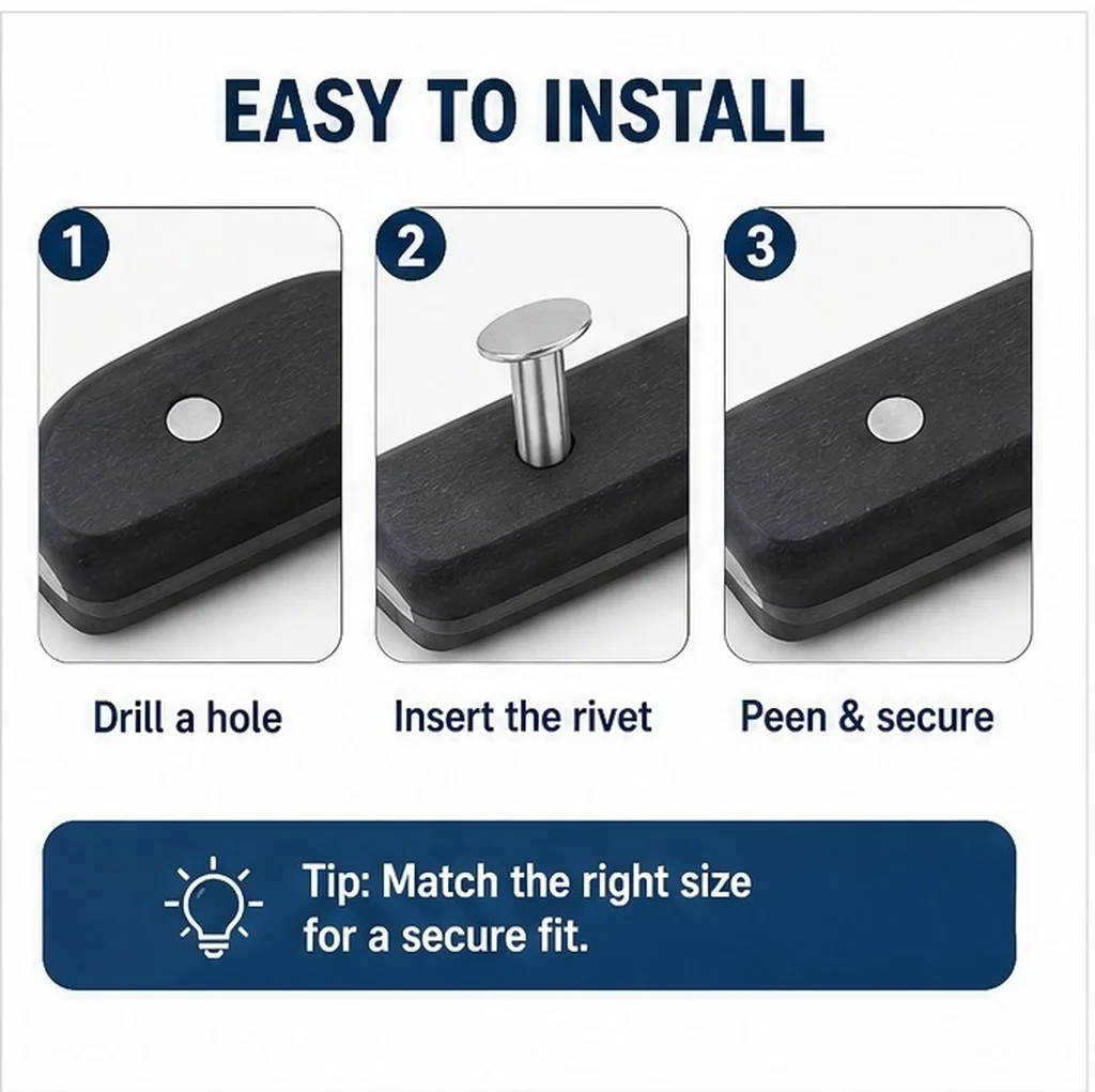 Knife Handle Rivet Set Stainless Steel Fasteners for DIY Kitchen Knife Repair Wood Handle Restoration