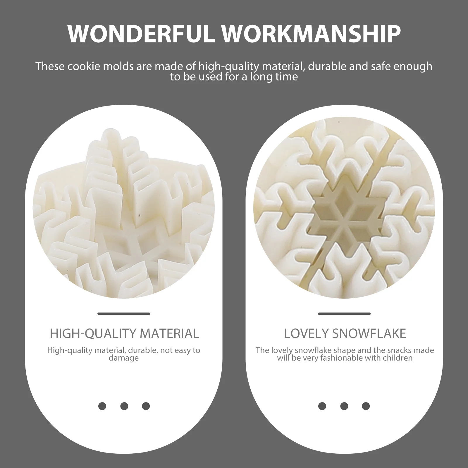 

9Pcs Lovely Snowflake Biscuits Molds Creative Baking Tools White Cookie Molds Biscuits Cutters Christmas Baking Tools