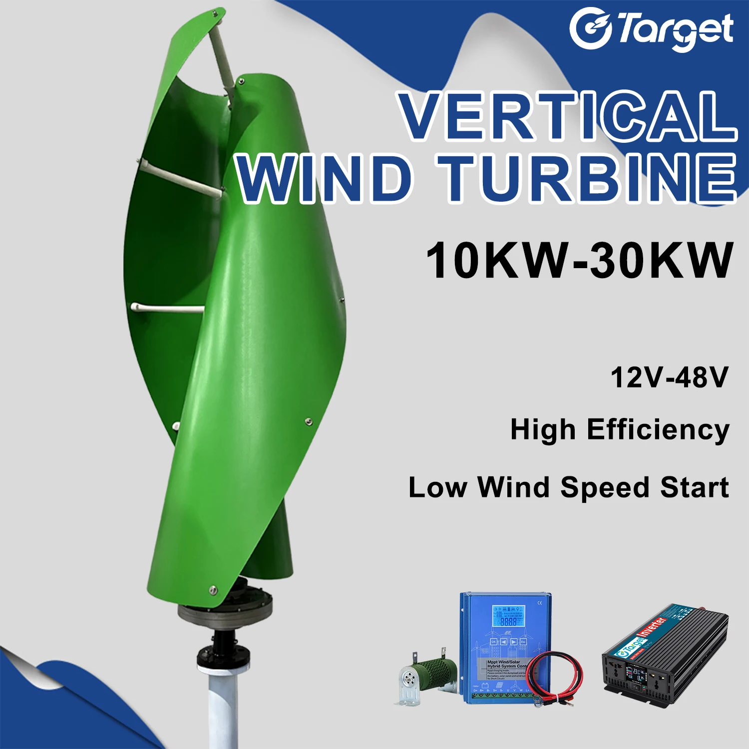 

Free Energy Wind Turbine Generator 10000W 30000W 12v 24v 48v With Off Grid System Mppt & Hybrid Charge Controller For Home Use
