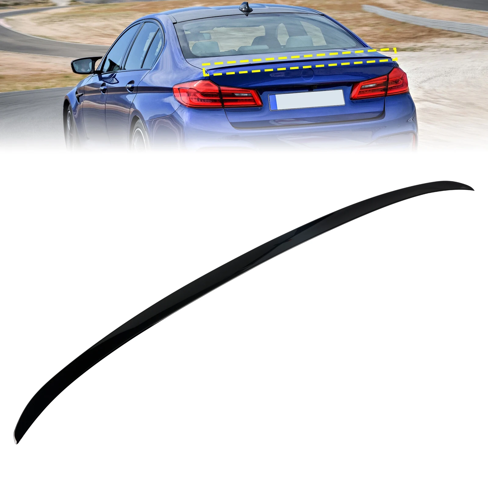Areyourshop M5-Style Heckklappenspoiler für BMW 5er G30 Limousine 2017-2023, Hochglanz Schwarz – Detail 3
