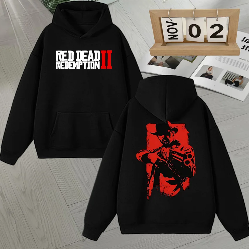 

Red Dead Redemption 2 Arthur Morgan Double Sided Print Hoodies Fleece Autumn Winter Unisex Sweatshirts Men Women gothic clothes