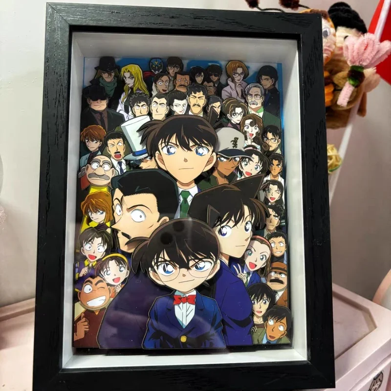 

Anime Detective Conan 3D Dioramas Picture Frame Painting Family Home Decoration Paintings Handmade Gifts Shinichi Kudo Perimeter