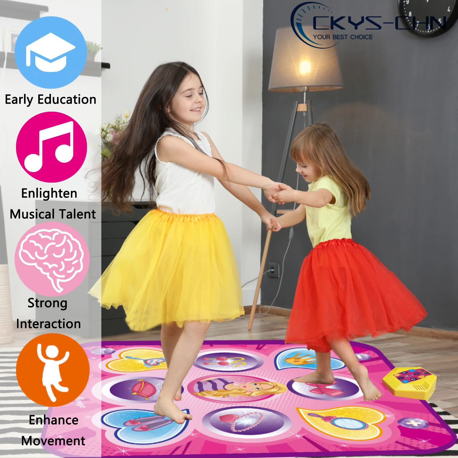 Manta de baile para niña, estera de música electrónica, almohadilla para el cuerpo, dinosaurio, juego deportivo, juguetes, Festival de cumpleaños, regalos para niña