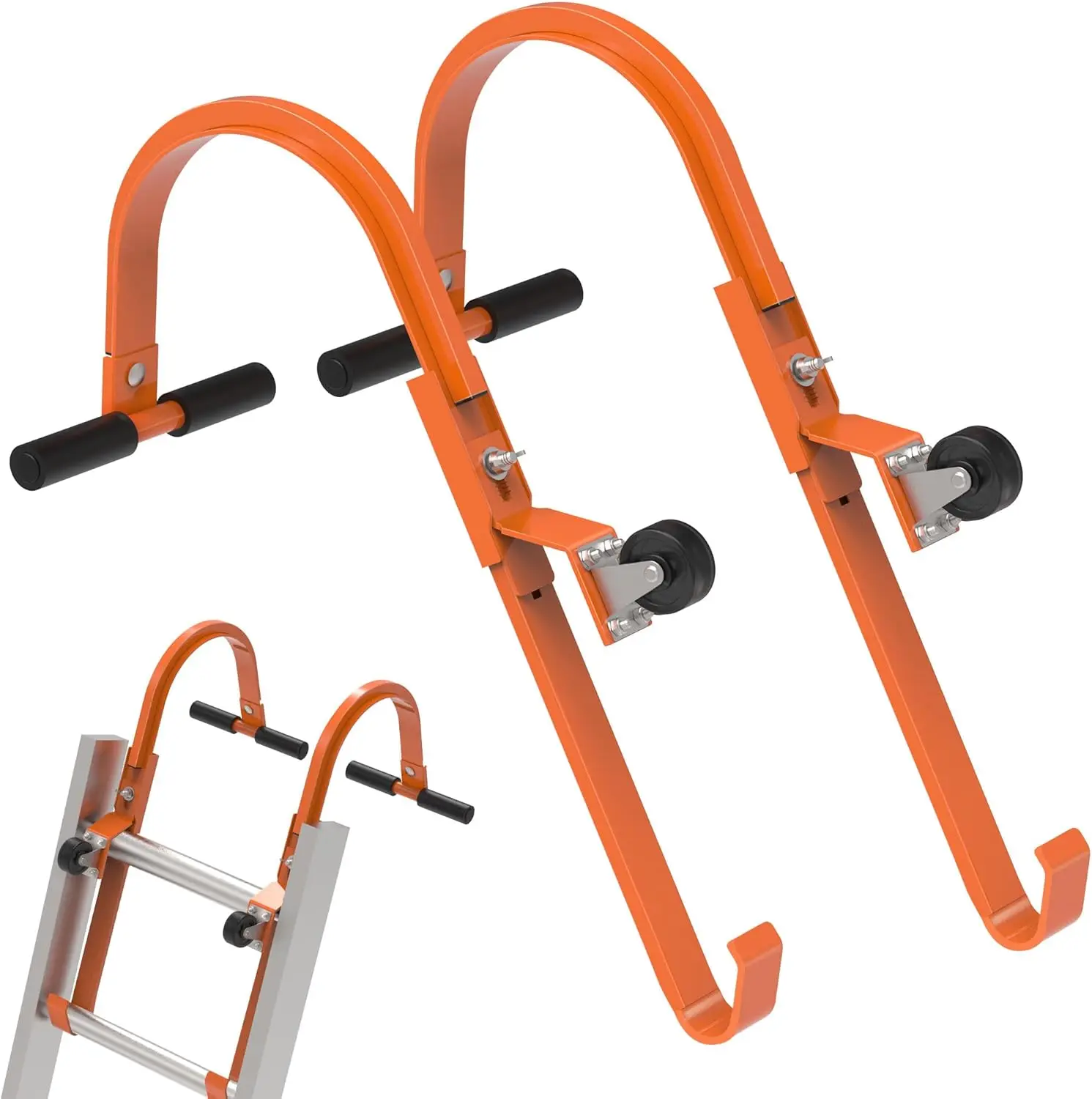 

Heavy Duty Steel Ladder Stabilizer with Wheel, 500 lbs Weight Rating, Fast Access for Steep Roofs