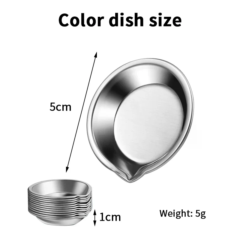 10Pcs Makeup Palette Stainless Steel Small Round Paint Tray Artist Watercolours Paint Mixing Palette Tray For Artist